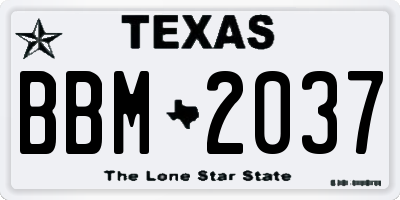 TX license plate BBM2037
