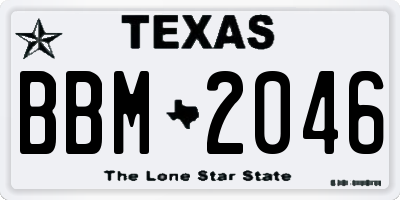 TX license plate BBM2046