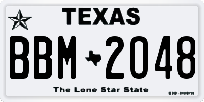 TX license plate BBM2048