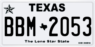 TX license plate BBM2053