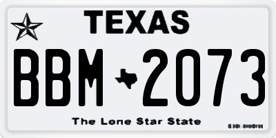 TX license plate BBM2073