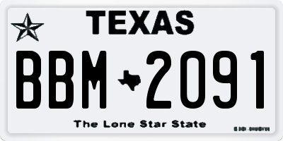 TX license plate BBM2091