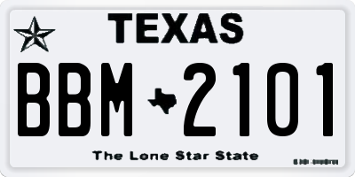 TX license plate BBM2101