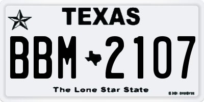 TX license plate BBM2107
