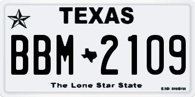 TX license plate BBM2109