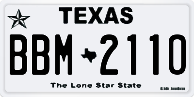 TX license plate BBM2110