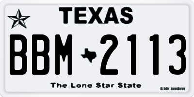 TX license plate BBM2113