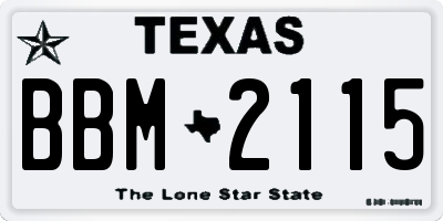 TX license plate BBM2115