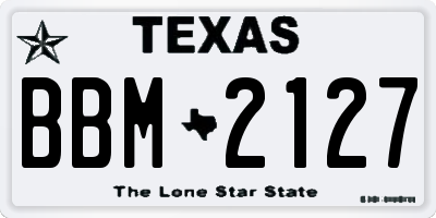 TX license plate BBM2127