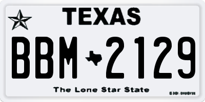 TX license plate BBM2129