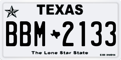 TX license plate BBM2133