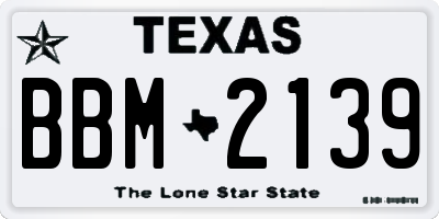 TX license plate BBM2139