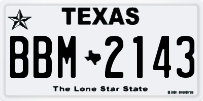 TX license plate BBM2143