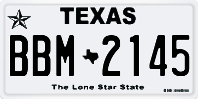 TX license plate BBM2145