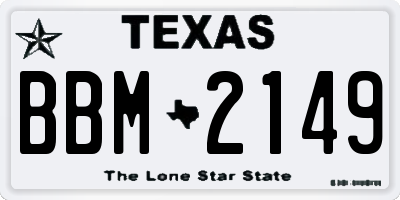 TX license plate BBM2149