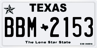 TX license plate BBM2153