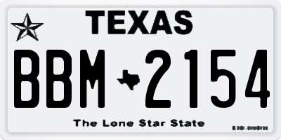 TX license plate BBM2154