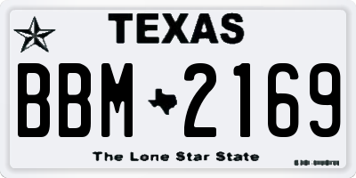 TX license plate BBM2169