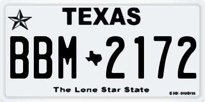 TX license plate BBM2172