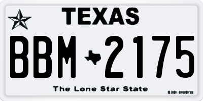 TX license plate BBM2175