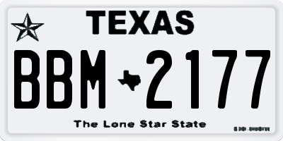 TX license plate BBM2177