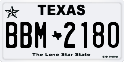 TX license plate BBM2180