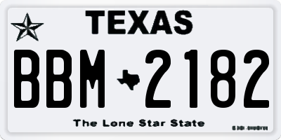 TX license plate BBM2182