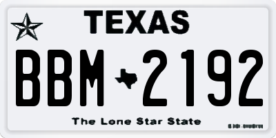 TX license plate BBM2192