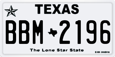 TX license plate BBM2196