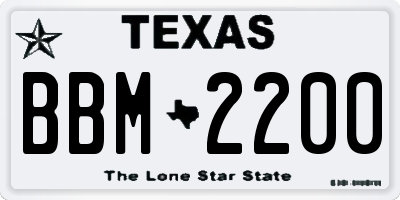 TX license plate BBM2200