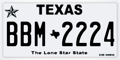 TX license plate BBM2224