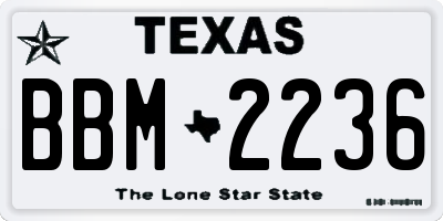 TX license plate BBM2236