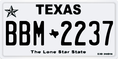 TX license plate BBM2237