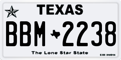 TX license plate BBM2238