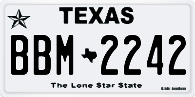 TX license plate BBM2242