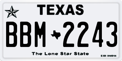 TX license plate BBM2243