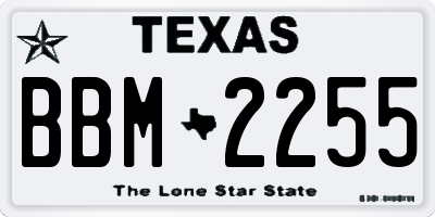TX license plate BBM2255