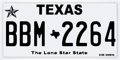 TX license plate BBM2264