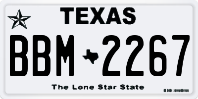TX license plate BBM2267