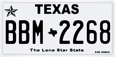 TX license plate BBM2268