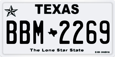 TX license plate BBM2269
