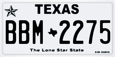 TX license plate BBM2275