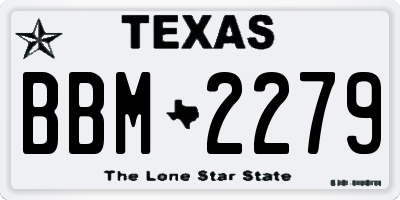 TX license plate BBM2279