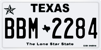 TX license plate BBM2284