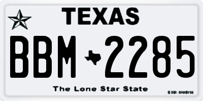 TX license plate BBM2285
