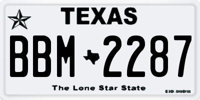 TX license plate BBM2287