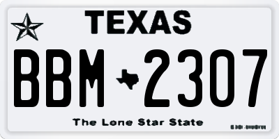 TX license plate BBM2307
