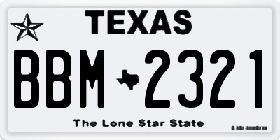 TX license plate BBM2321