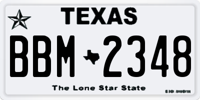 TX license plate BBM2348