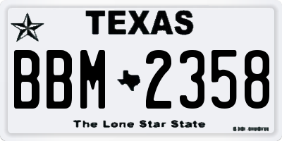 TX license plate BBM2358